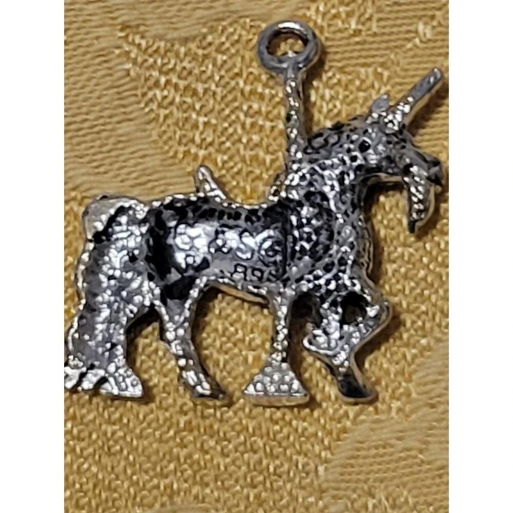 Vintage G&S Pewter Carousel Unicorn Horse Pendant RP ©1989 ~1” Charm